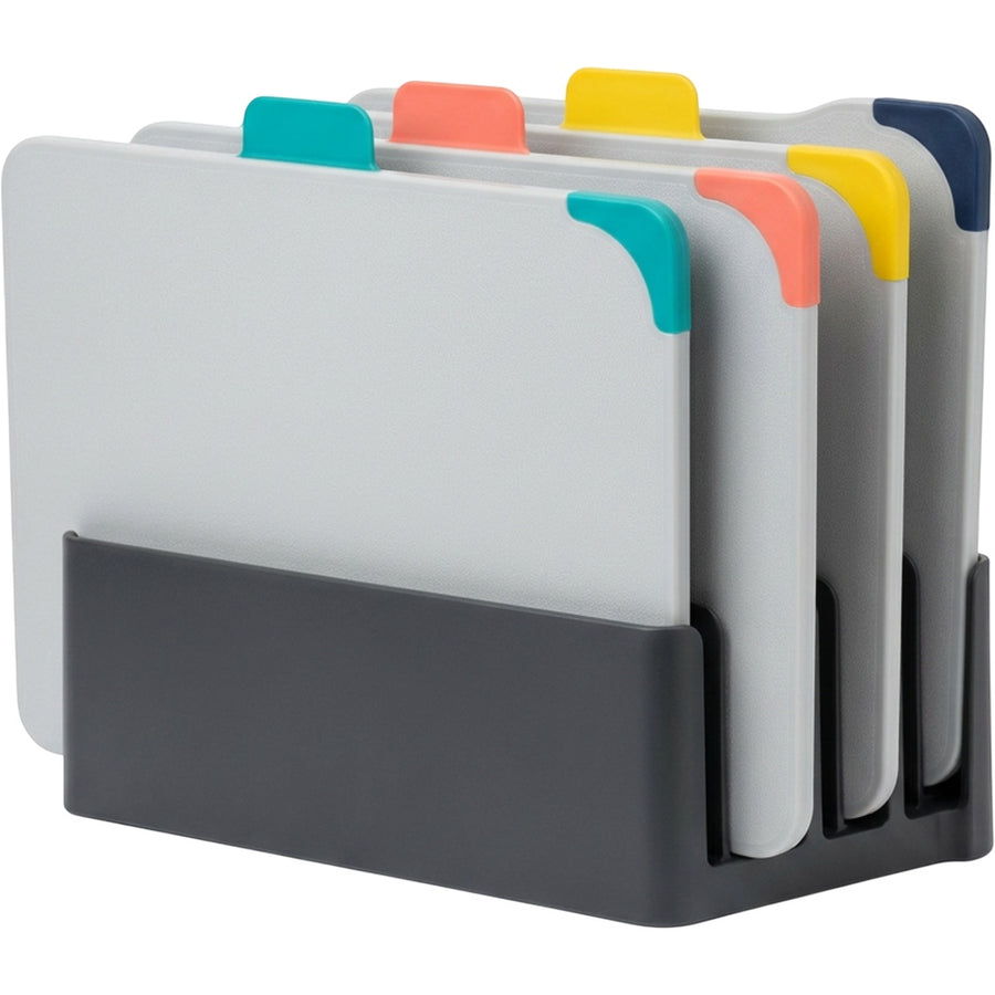Mesx Colour-Tab Cutting Board Set of 4 with Holder