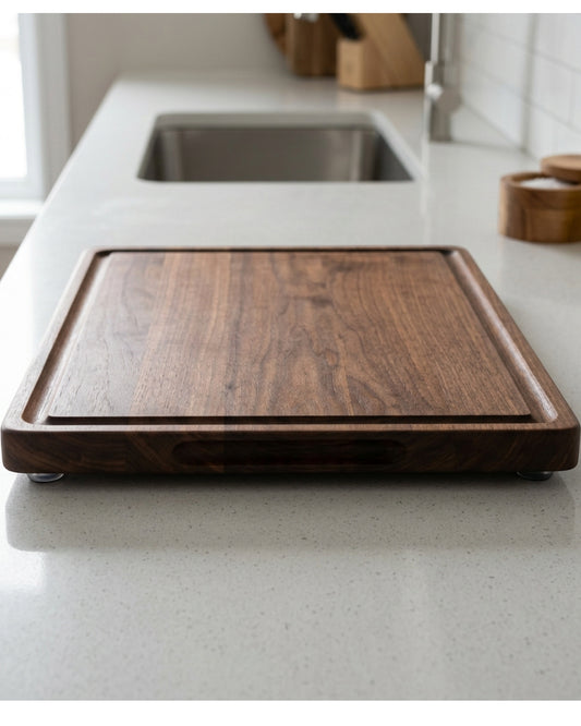 Mesx Walnut Carving Board 42 x 30 cm with Juice Groove - Lifestyle view